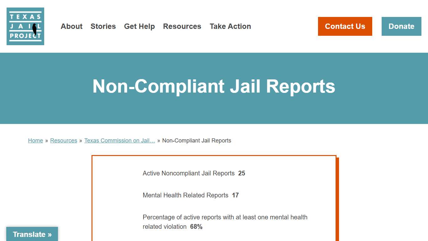 Non-Compliant Jail Reports - Texas Jail Project - Texas Jail Project